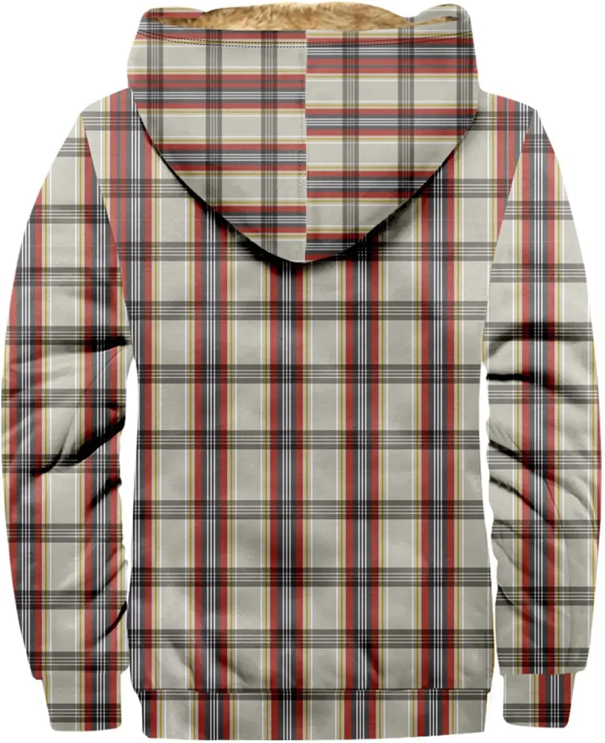 XIAXOGOOL Winter Jackets Big Tall Mens Full Zip Fleece Sweatshirt Flannel Sherpa Lined Shirt Jacket Plaid Cotton Hoodies Coat