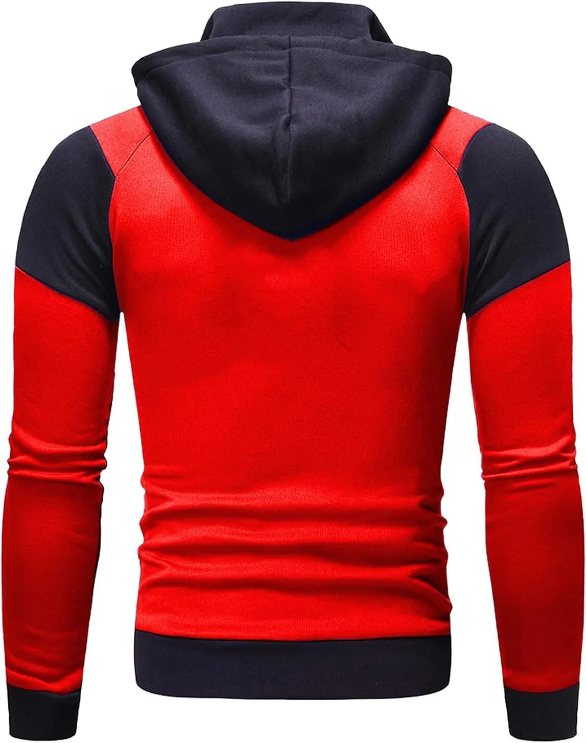 XIAXOGOOL Zip Up Hoodie Men 2023 Color Block Long Sleeve Casual Drawstring Sweatshirt Sport Outwear Coat Jacket with Pockets