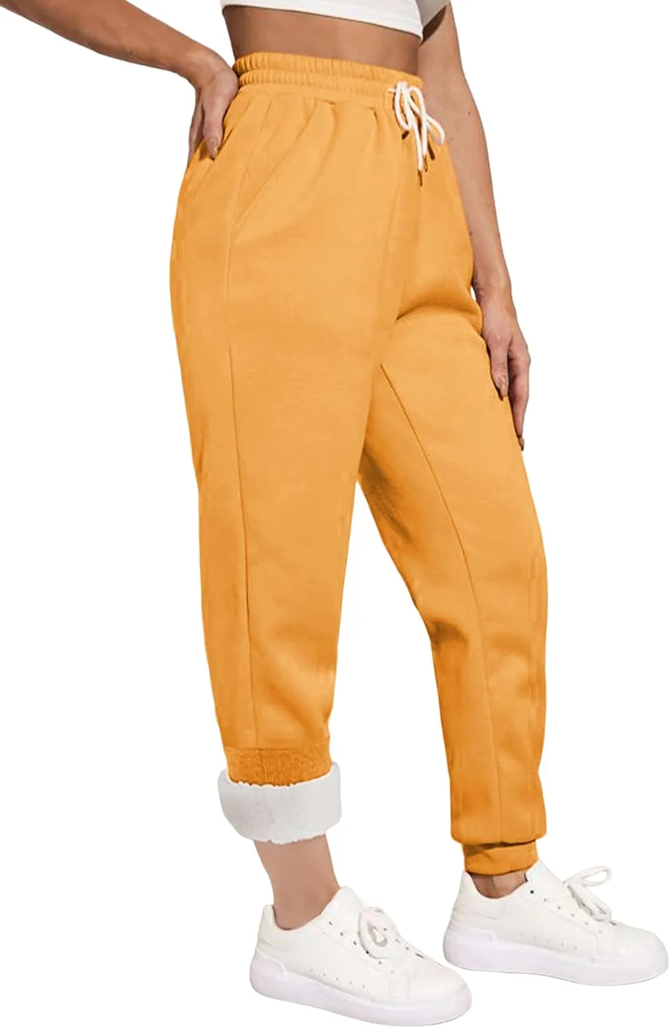 Yeokou Womens Sherpa Lined Sweatpants Winter Warm Fleece Joggers Casual Lounge Pants