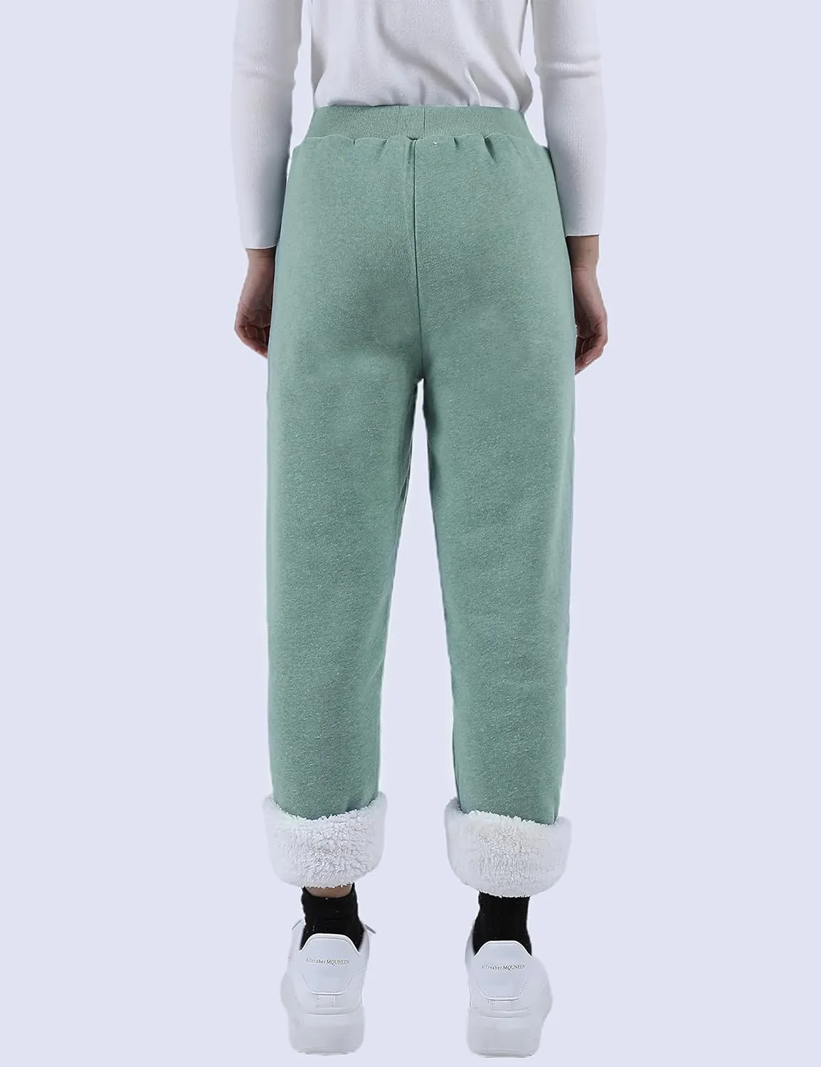Yeokou Womens Sherpa Lined Sweatpants Winter Warm Fleece Joggers Casual Lounge Pants