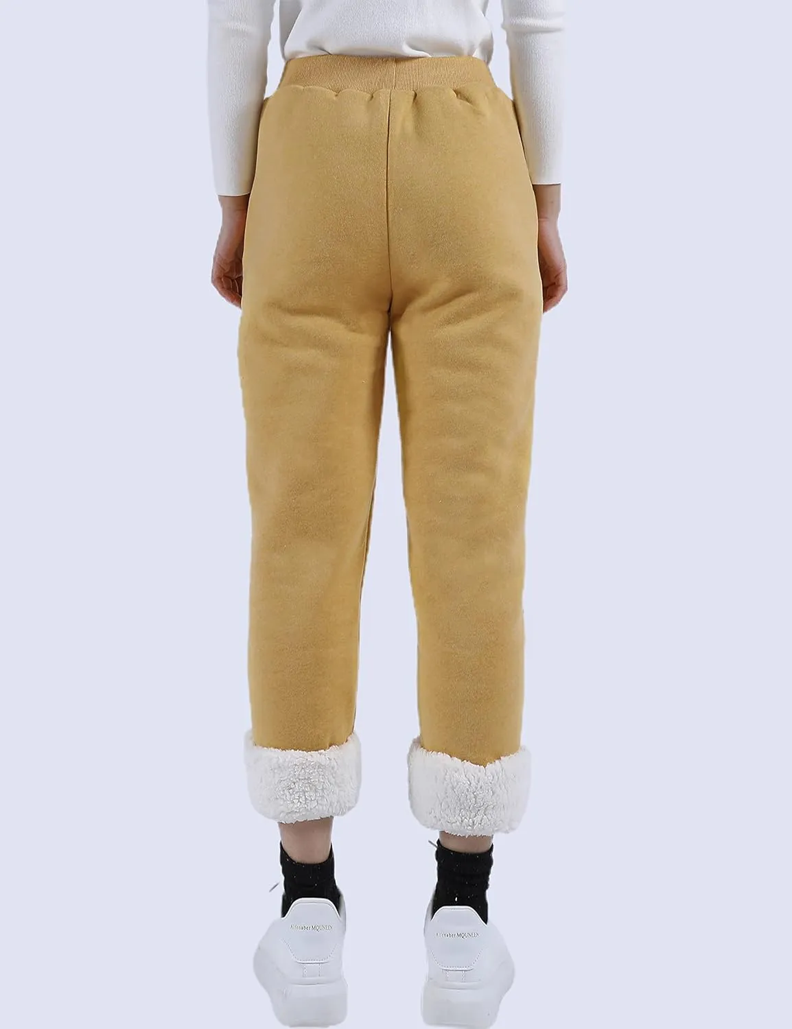 Yeokou Womens Sherpa Lined Sweatpants Winter Warm Fleece Joggers Casual Lounge Pants