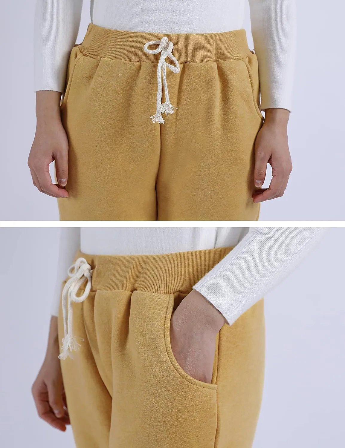 Yeokou Womens Sherpa Lined Sweatpants Winter Warm Fleece Joggers Casual Lounge Pants