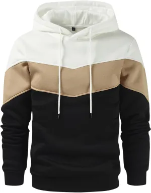Ymosrh Mens Novelty Color Block Hoodies Pullover Long Sleeve Casual Workout Athletic Hooded Sweatshirt Hoodie, M-4XL