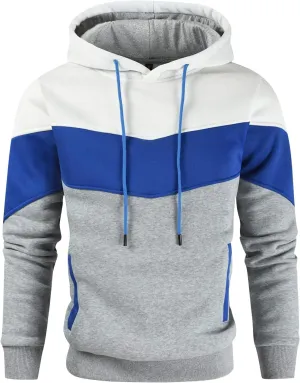 Ymosrh Mens Novelty Color Block Hoodies Pullover Long Sleeve Casual Workout Athletic Hooded Sweatshirt Hoodie, M-4XL