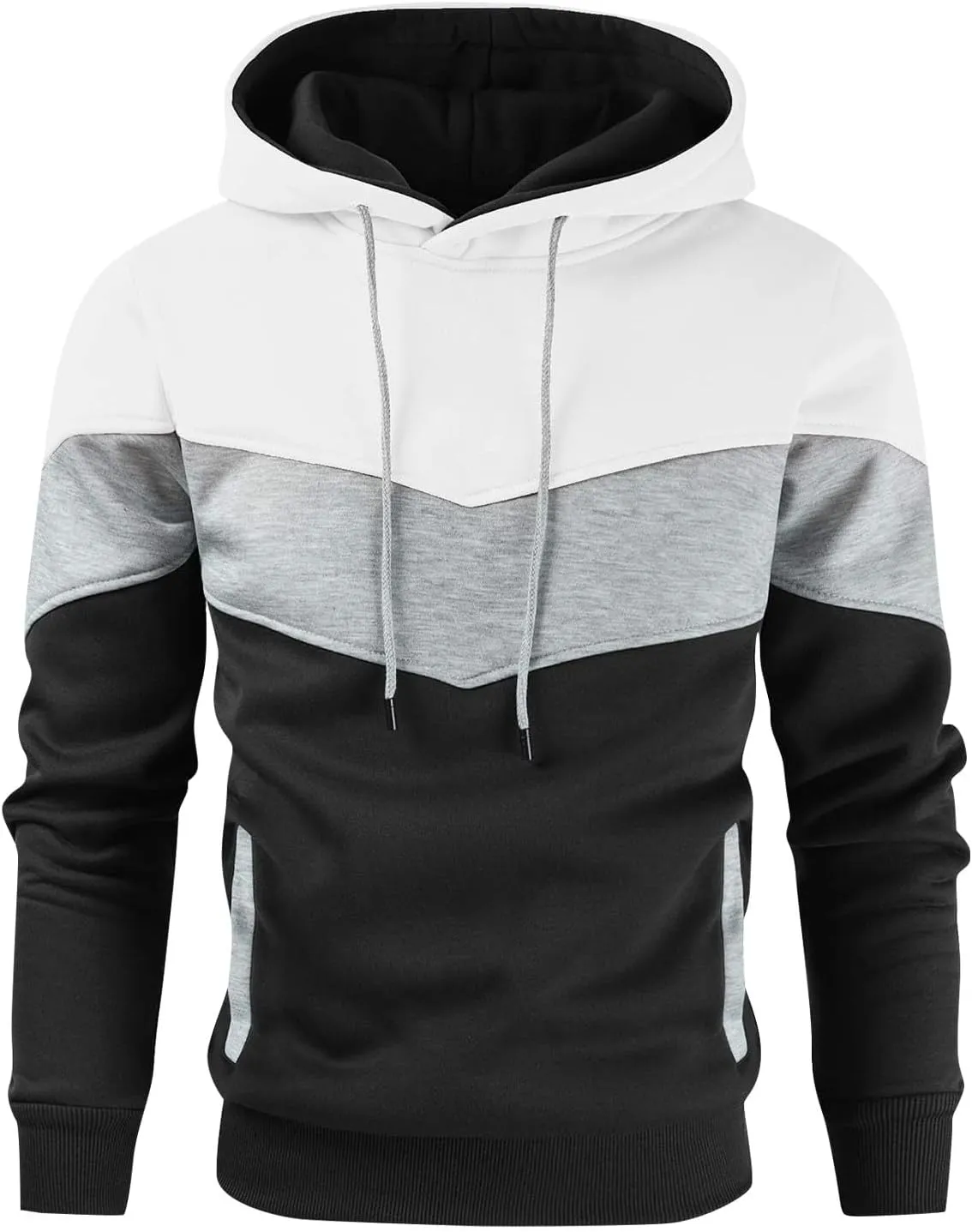 Ymosrh Mens Novelty Color Block Hoodies Pullover Long Sleeve Casual Workout Athletic Hooded Sweatshirt Hoodie, M-4XL