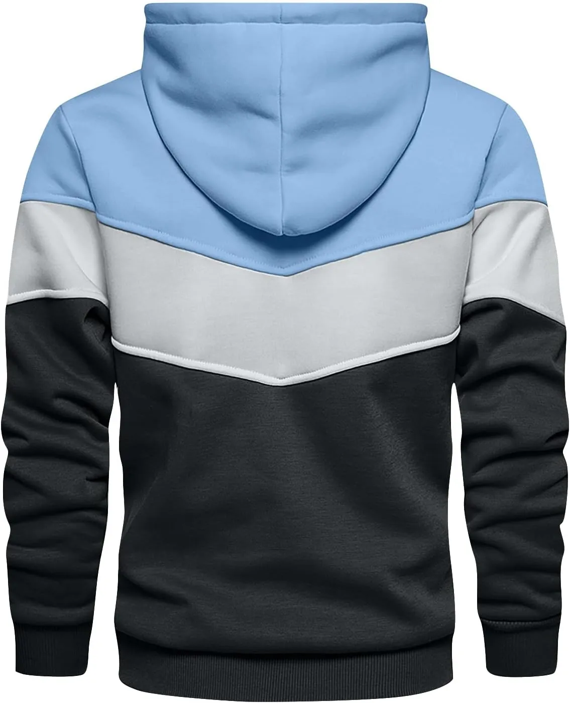 Ymosrh Mens Novelty Color Block Hoodies Pullover Long Sleeve Casual Workout Athletic Hooded Sweatshirt Hoodie, M-4XL