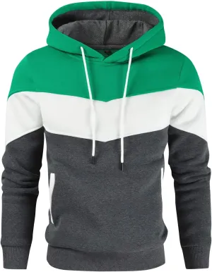 Ymosrh Mens Novelty Color Block Hoodies Pullover Long Sleeve Casual Workout Athletic Hooded Sweatshirt Hoodie, M-4XL