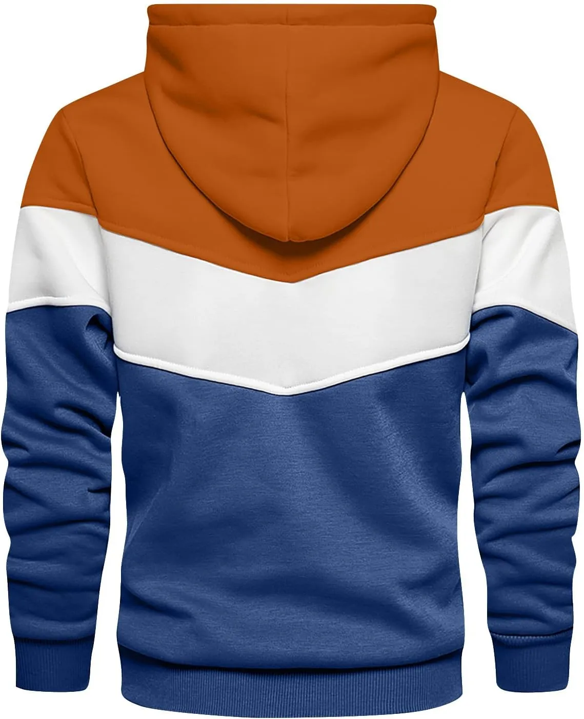 Ymosrh Mens Novelty Color Block Hoodies Pullover Long Sleeve Casual Workout Athletic Hooded Sweatshirt Hoodie, M-4XL