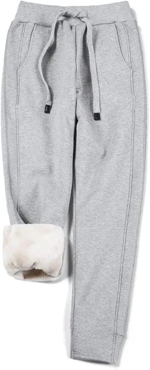 ZGZZ7 Women's Winter Thermal Sherpa-Lined Sweatpants Fleece Joggers Workout Active Pants