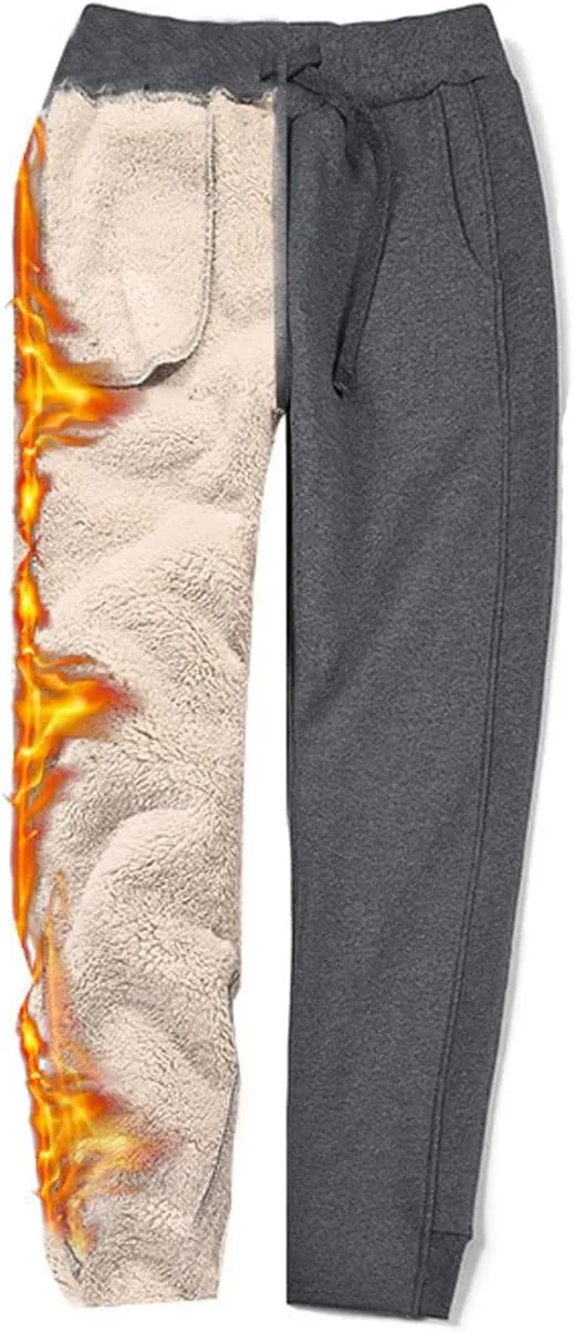 ZGZZ7 Women's Winter Thermal Sherpa-Lined Sweatpants Fleece Joggers Workout Active Pants