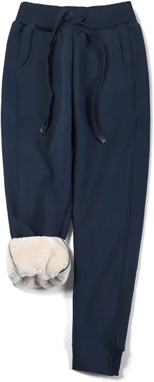 ZGZZ7 Women's Winter Thermal Sherpa-Lined Sweatpants Fleece Joggers Workout Active Pants