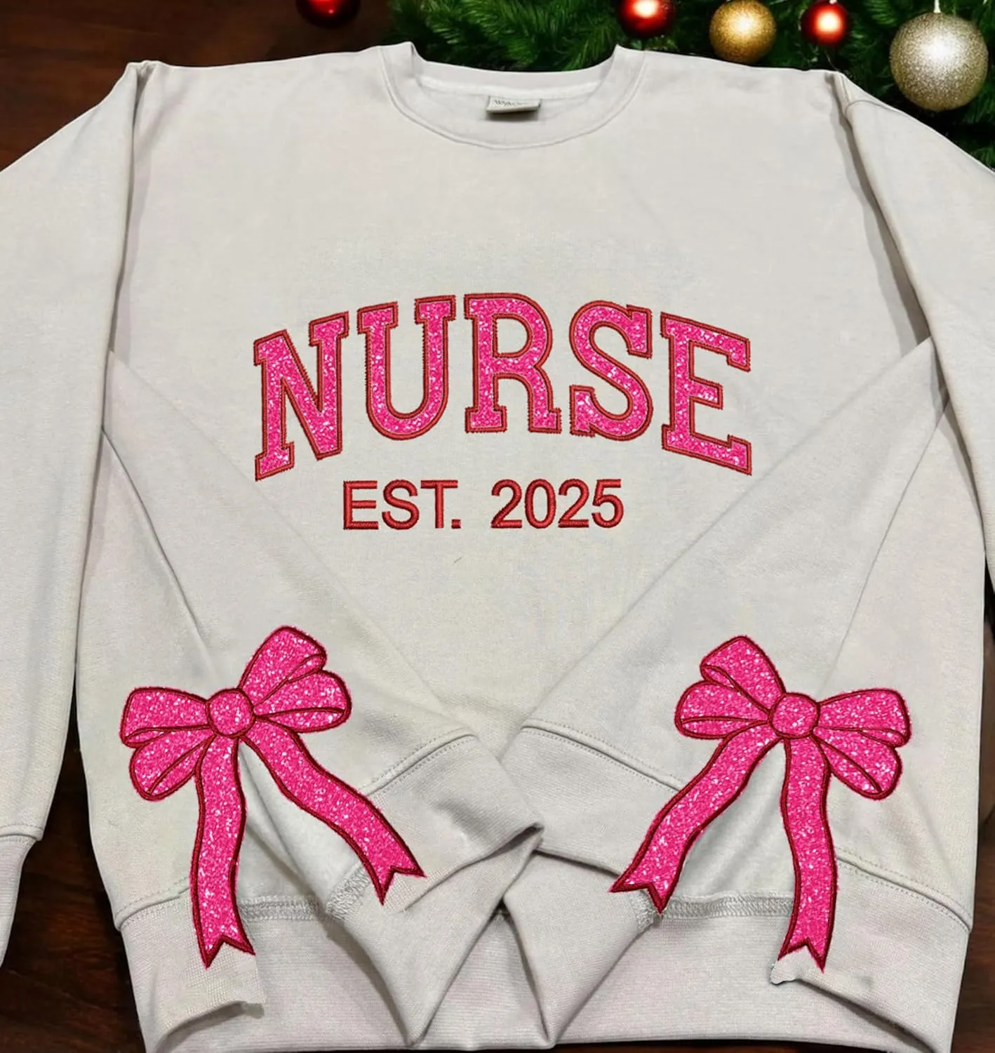 ZI POD-Personalized Nurse Embroidered Sweatshirts Custom Name And Date For Women, Nurse Birthday Gifts Shirt, Nurse Sweater