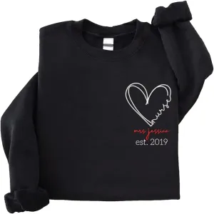 ZI POD-Personalized Nurse Embroidered Sweatshirts Custom Name And Date For Women, Nurse Birthday Gifts Shirt, Nurse Sweater